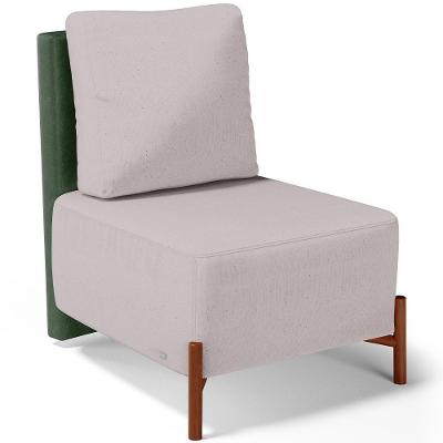 Poltrona Decorativa Hungria L02 Sala De Estar Couríssimo Linho Bege Verde Lyam Decor