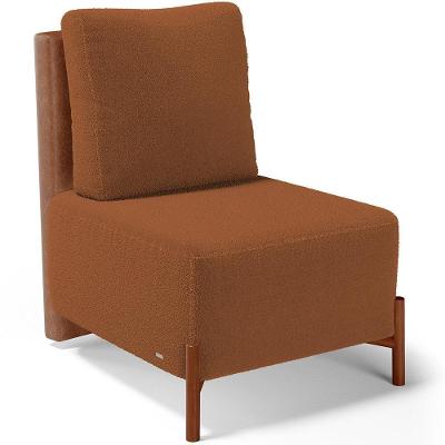 Poltrona Decorativa Hungria L02 Sala de Estar Couro Sintético Laranja Lyam Decor