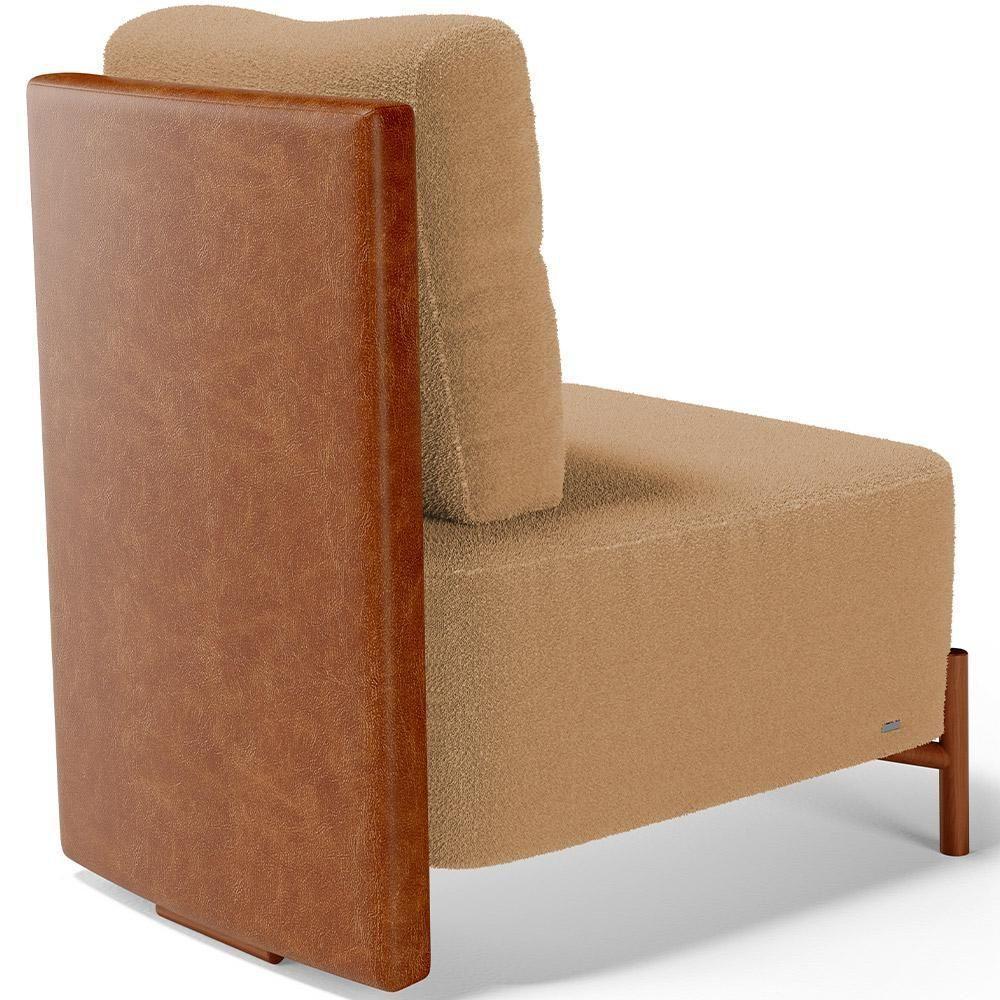 Poltrona Decorativa Living Hungria L02 Couríssimo Camel Bouclê Mostarda - Lyam - 6