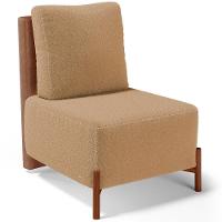 Poltrona Decorativa Living Hungria L02 Couríssimo Camel Bouclê Mostarda - Lyam - 1
