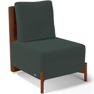 Poltrona Decorativa Hungria L02 Sala de Estar Marrom Verde Lyam Decor