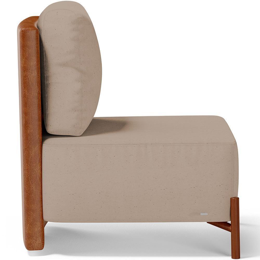 Poltrona Decorativa Living Hungria L02 Couríssimo Camel Linho Bege Escuro - Lyam - 3