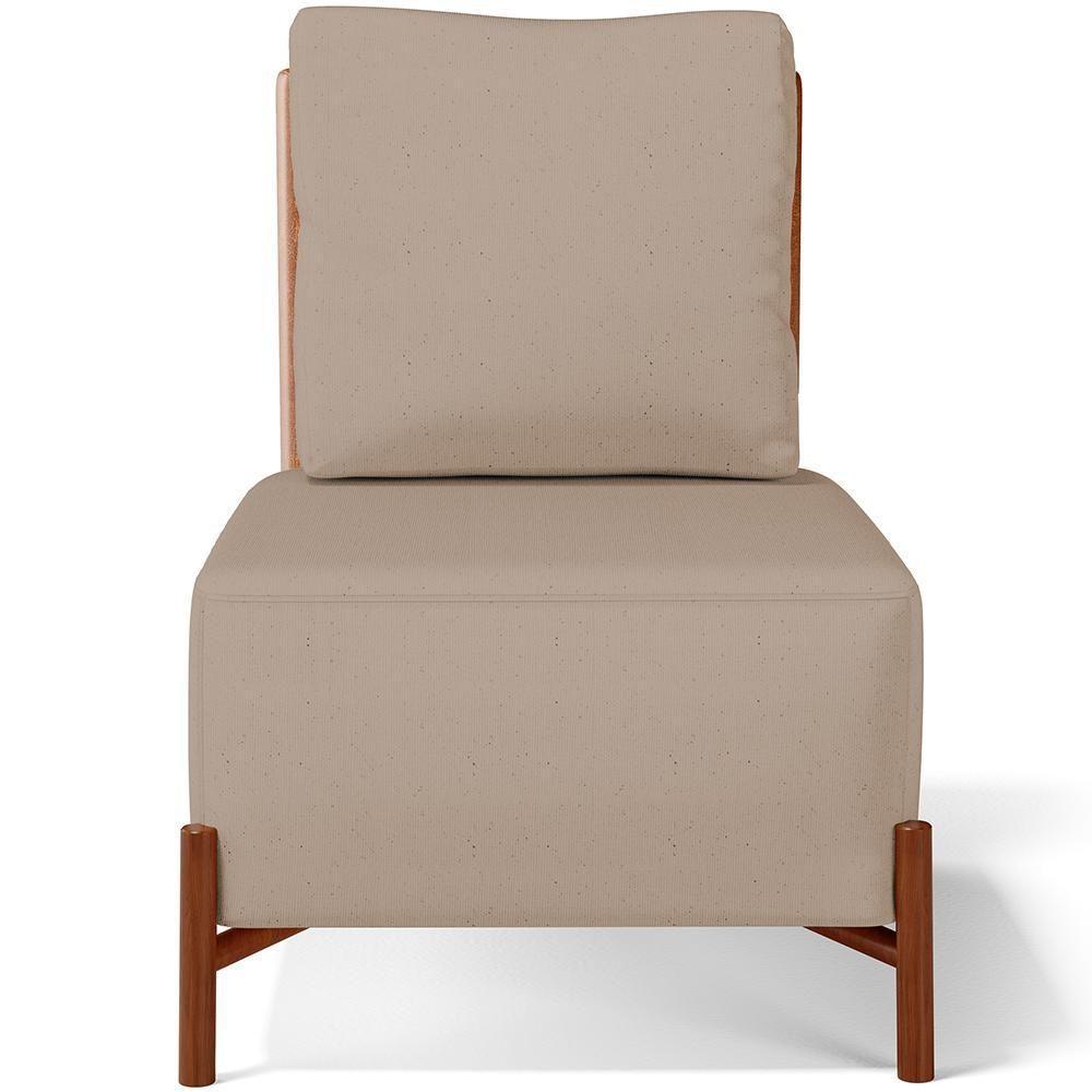 Poltrona Decorativa Living Hungria L02 Couríssimo Camel Linho Bege Escuro - Lyam - 6