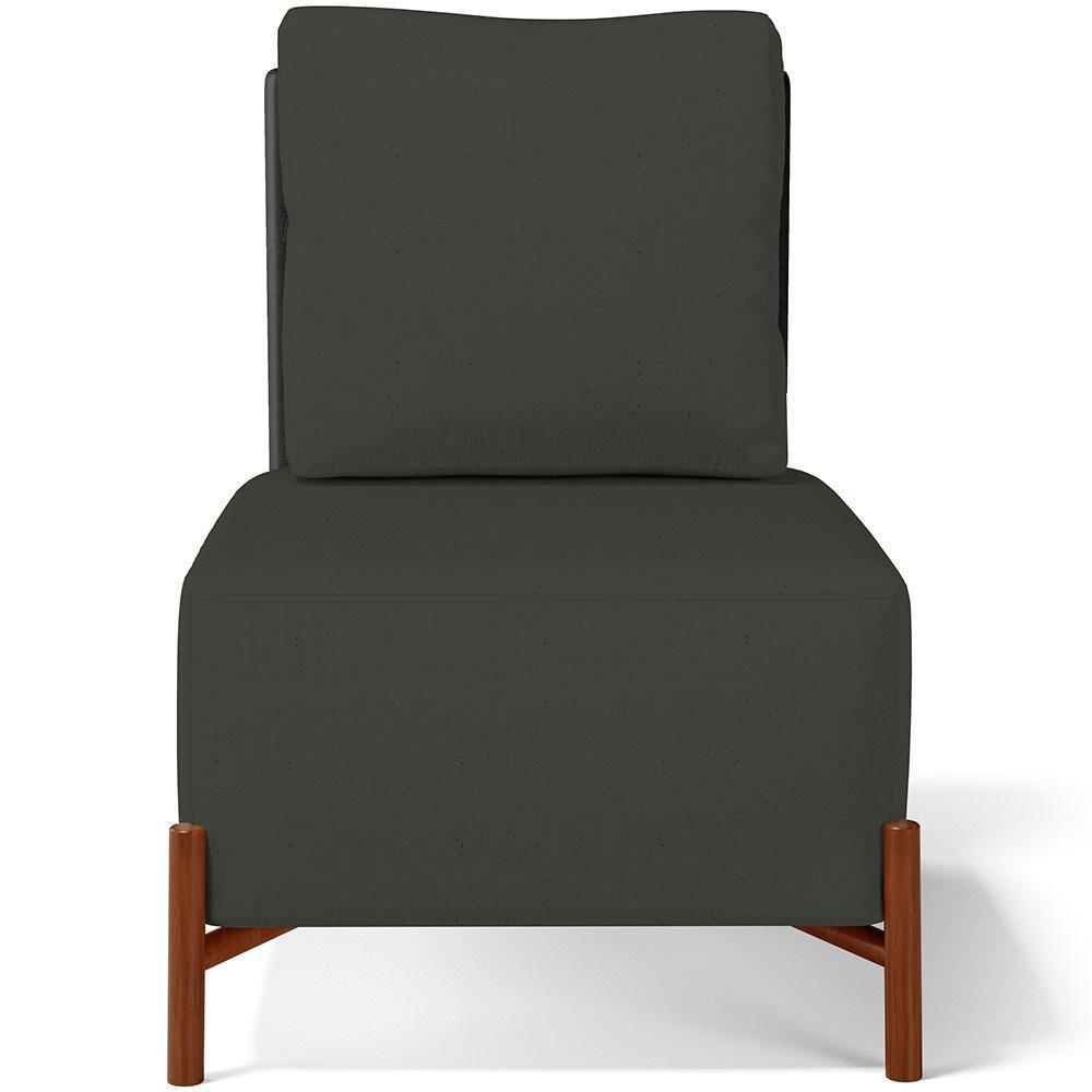 Poltrona Decorativa Living Hungria L02 Couríssimo Preto Linho Verde Musgo - Lyam - 6