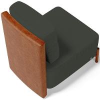 Poltrona Decorativa Living Hungria L02 Couríssimo Camel Linho Verde Musgo - Lyam - 7