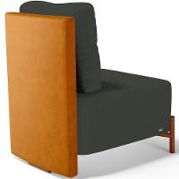 Poltrona Decorativa Living Hungria L02 Couríssimo Whisky Linho Verde Musgo - Lyam - 5