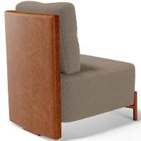 Poltrona Decorativa Living Pés Madeira Hungria L02 Couríssimo Camel Bouclê Bege - Lyam - 5