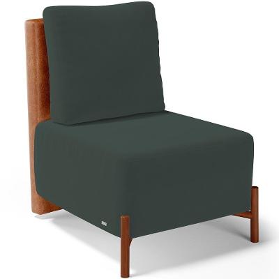 Poltrona Decorativa Hungria L02 Sala De Estar Couríssimo Suede Verde Lyam Decor