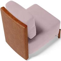 Poltrona Decorativa Living Pés Madeira Hungria L02 Couríssimo Camel Suede Rosê - Lyam - 6