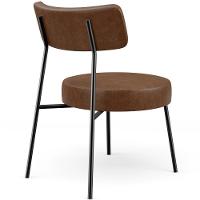 Poltrona Decorativa Base Fixa Londres L02 Couríssimo Marrom - Lyam