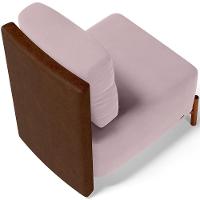 Poltrona Decorativa Living Pés Madeira Hungria L02 Couríssimo Marrom Suede Rosê - Lyam - 2