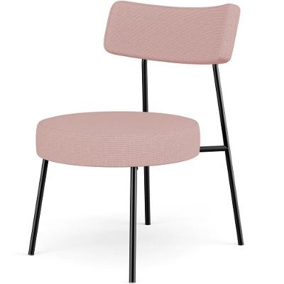 Poltrona Decorativa Londres L02 Para Sala De Estar Linho Rosa Lyam Decor