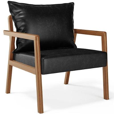 Poltrona Decorativa E Living Alícia B04 Couríssimo Preto Brilho - Lyam Decor