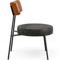 Poltrona Decorativa Base Fixa Londres L02 Couríssimo Camel Linho Chumbo - Lyam - 2