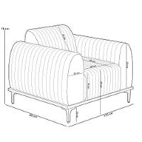 Poltrona Decorativa Base De Madeira Castanho E Pés Metalizado D'ouro Molino D02 Prime Bouclê Mostrada Pb-03 - Lyam Decor - 3