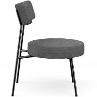 Poltrona Decorativa Base Fixa Londres L02 Linho Cinza Escuro - Lyam - 2