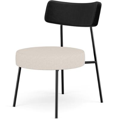 Poltrona Decorativa Londres L02 Para Sala De Estar Corino Linho Preto Natural Lyam Decor