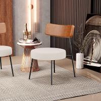 Poltrona Decorativa Base Fixa Londres L02 Couríssimo Camel Linho Cru - Lyam - 6