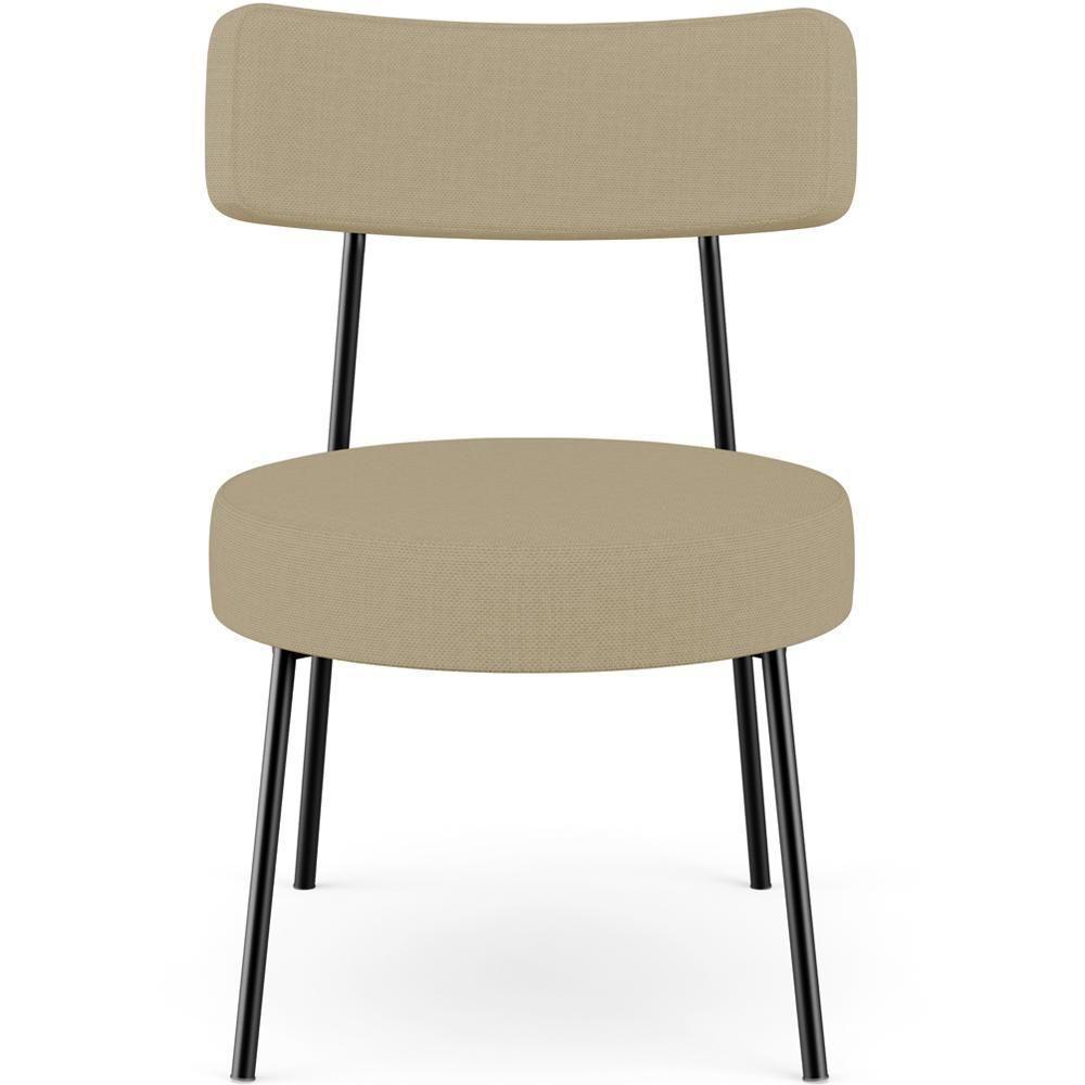 Poltrona Decorativa Base Fixa Londres L02 Linho Bege Escuro - Lyam - 5