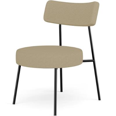 Poltrona Decorativa Londres L02 Para Sala De Estar Linho Bege Lyam Decor