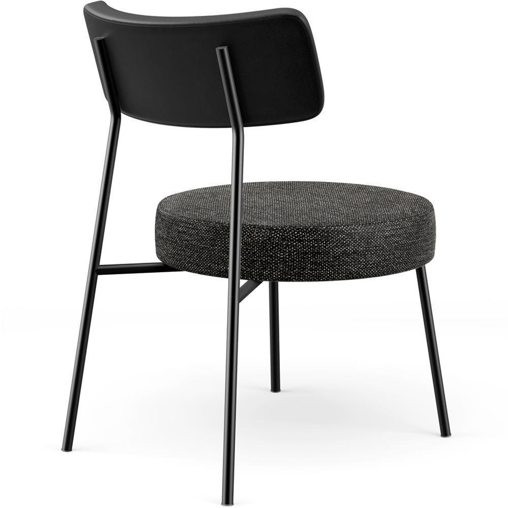 Poltrona Decorativa Base Fixa Londres L02 Couríssimo Preto Linho Chumbo - Lyam - 4