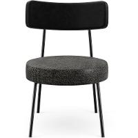 Poltrona Decorativa Base Fixa Londres L02 Couríssimo Preto Linho Chumbo - Lyam - 5