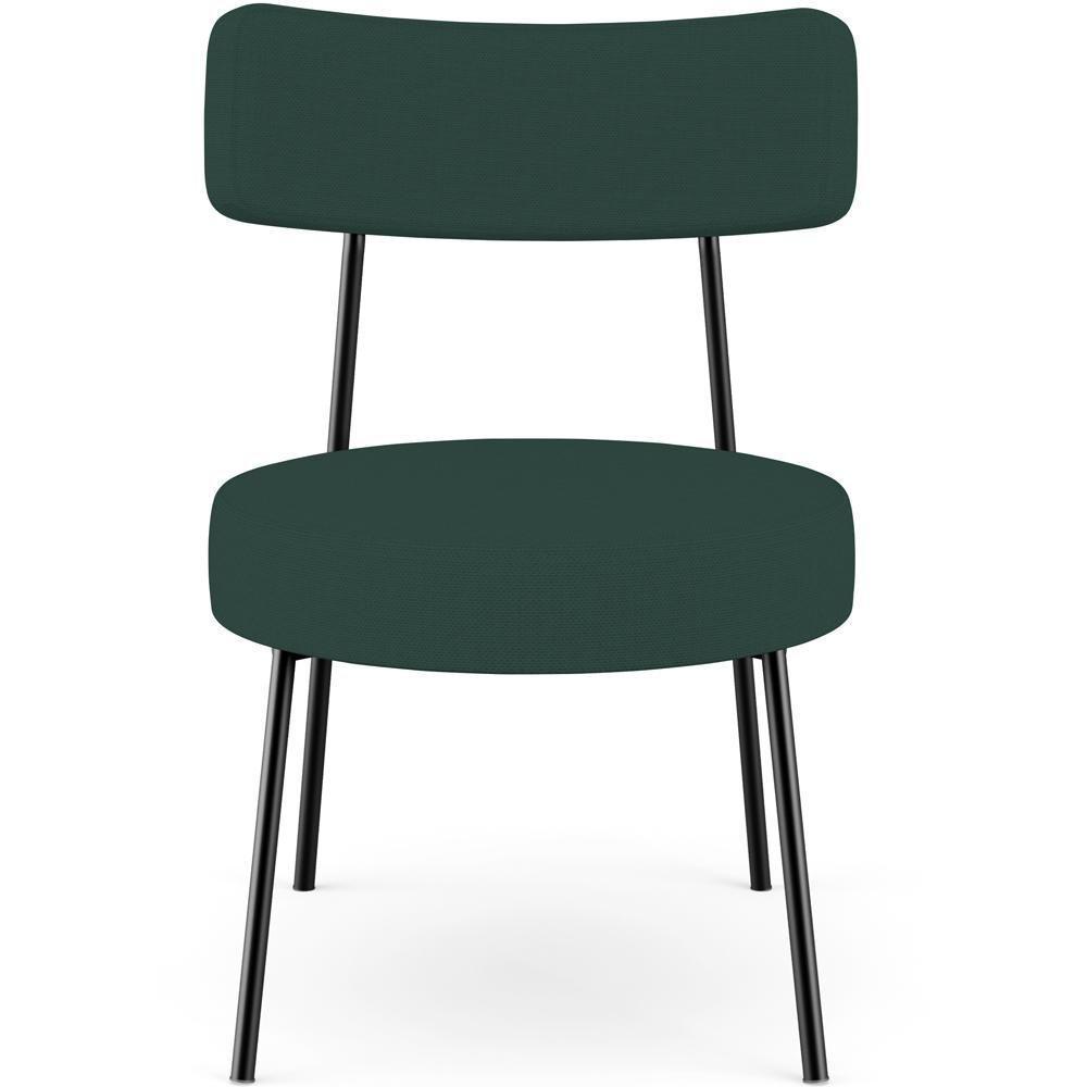 Poltrona Decorativa Base Fixa Londres L02 Linho Verde Musgo - Lyam - 6