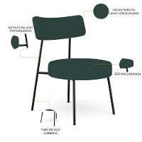 Poltrona Decorativa Base Fixa Londres L02 Linho Verde Musgo - Lyam - 5