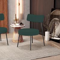 Poltrona Decorativa Base Fixa Londres L02 Linho Verde Musgo - Lyam - 7