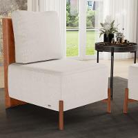 Poltrona Decorativa Living Pés Madeira Hungria L02 Couríssimo Camel Linho Cru - Lyam - 7