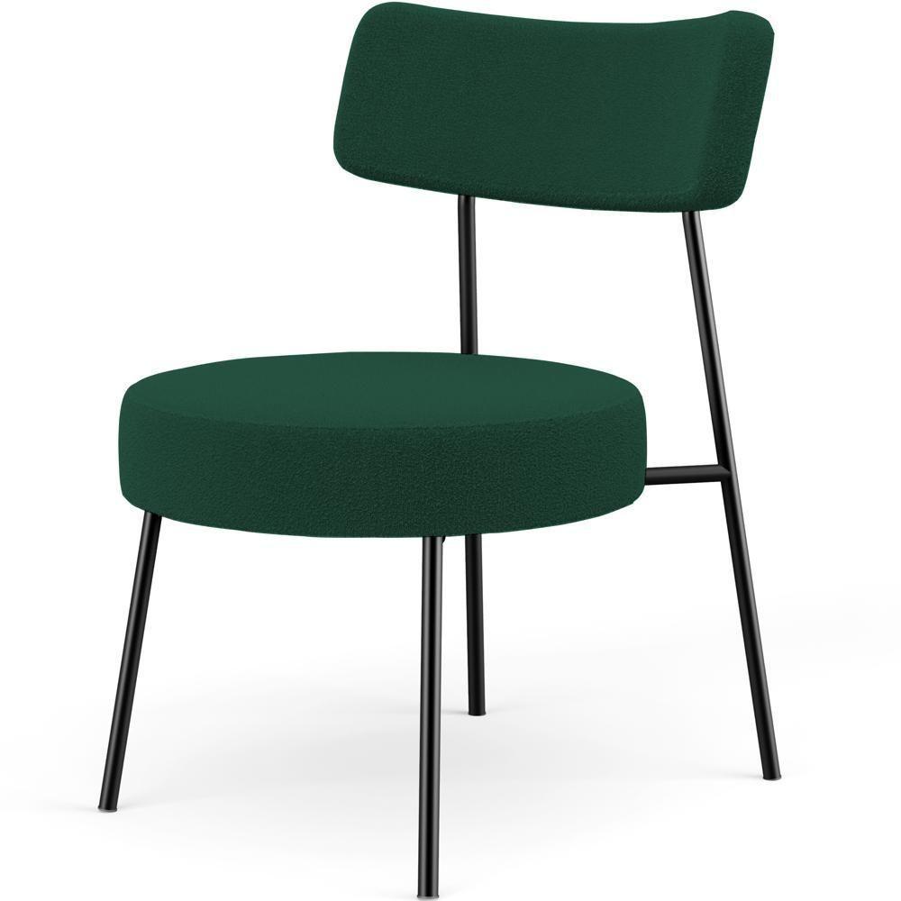 Poltrona Decorativa Base Fixa Londres L02 Bouclê Verde - Lyam - 1