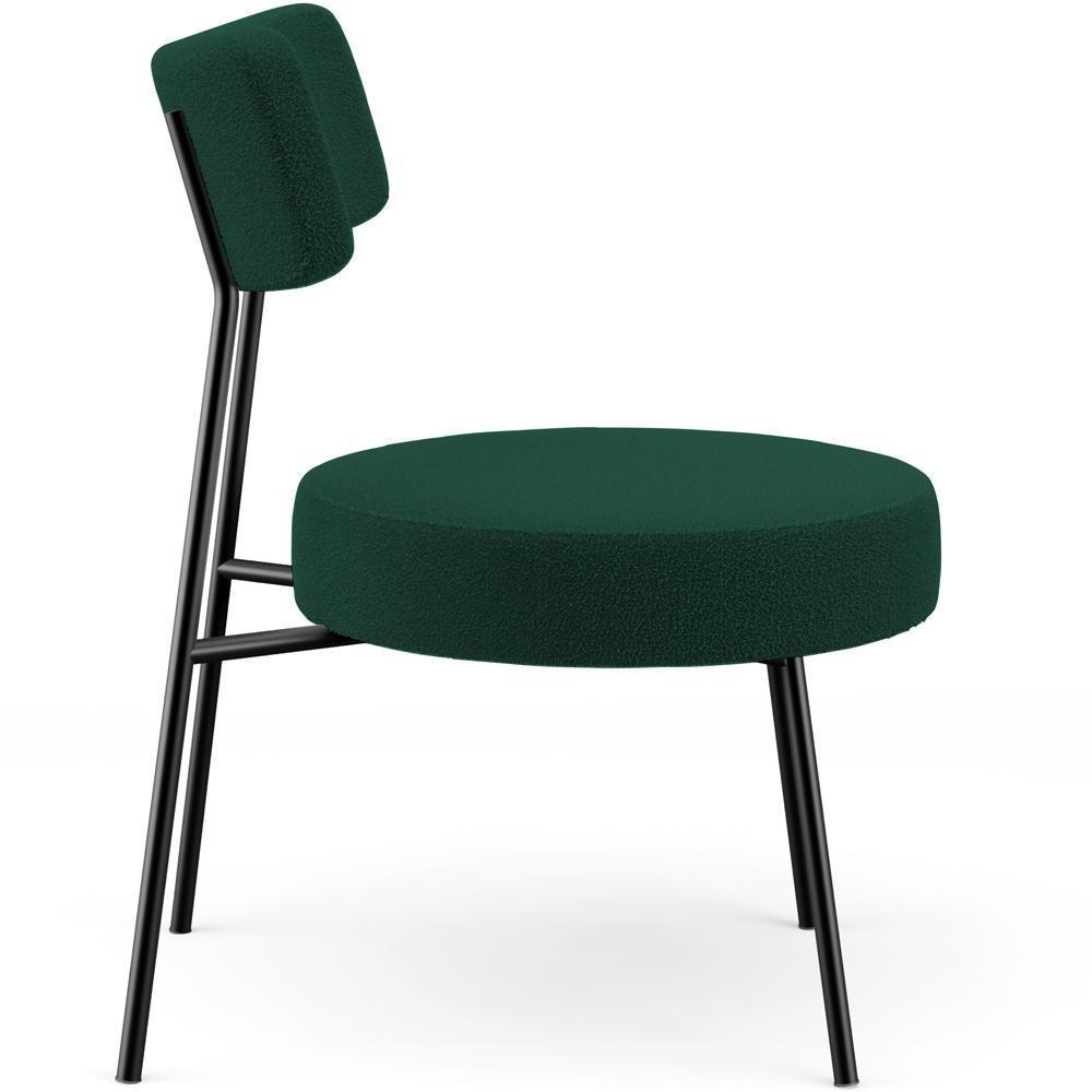 Poltrona Decorativa Base Fixa Londres L02 Bouclê Verde - Lyam - 2