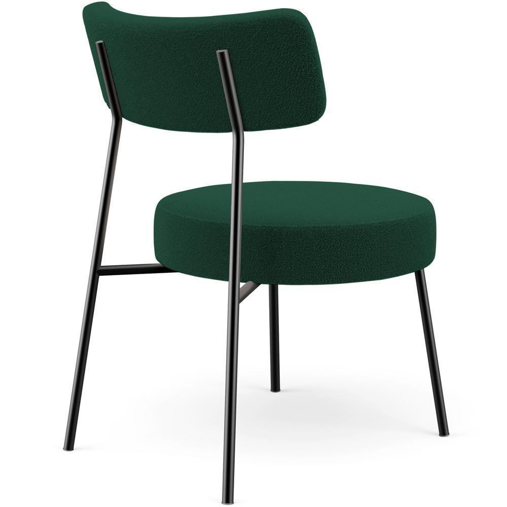 Poltrona Decorativa Base Fixa Londres L02 Bouclê Verde - Lyam - 4