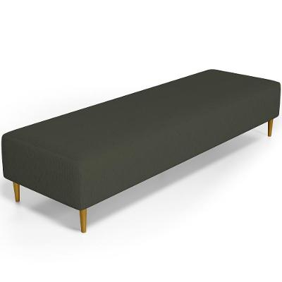 Puff Decorativo Bali W01 Pés Palito 170x60cm Linho Verde Musgo - Lyam Decor