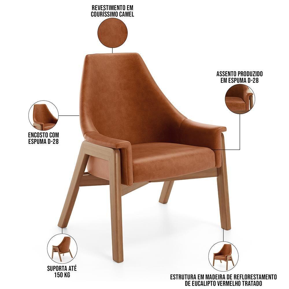 Poltrona Decorativa Sakura L02 Couríssimo Camel - Lyam Decor - 7