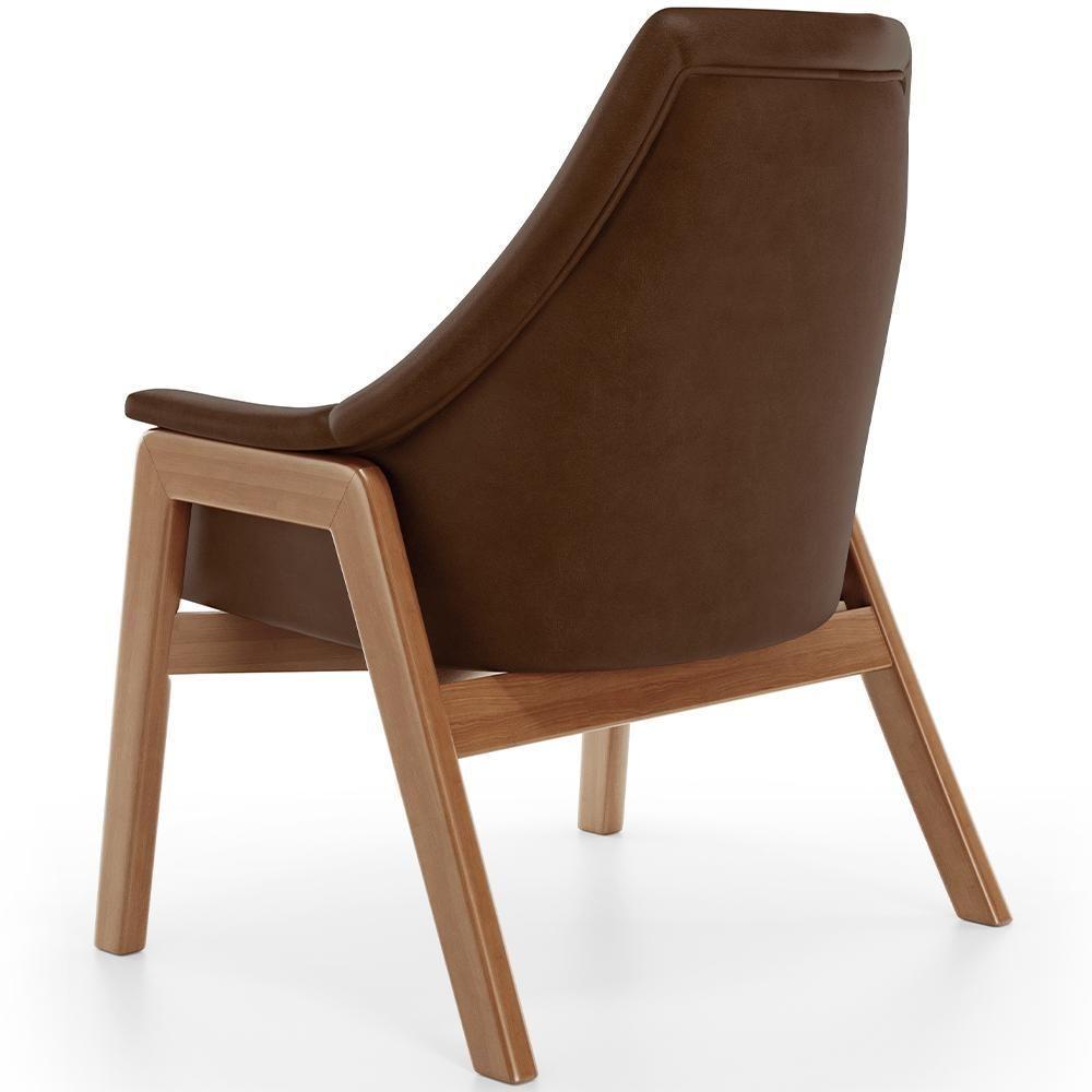 Poltrona Decorativa Sakura L02 Couríssimo Marrom - Lyam Decor - 5