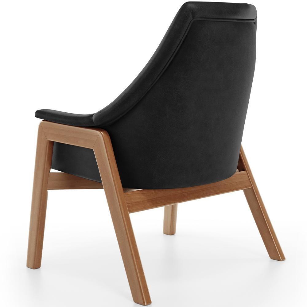 Kit 02 Poltronas Decorativa Sakura L02 Couríssimo Preto - Lyam Decor - 4