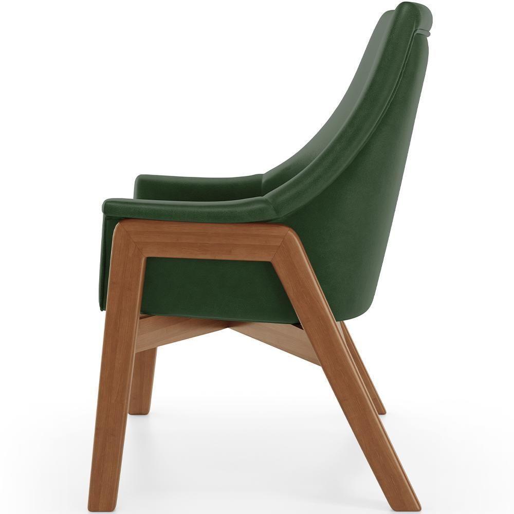 Kit 02 Poltronas Decorativa Sakura L02 Couríssimo Verde Musgo - Lyam Decor - 2