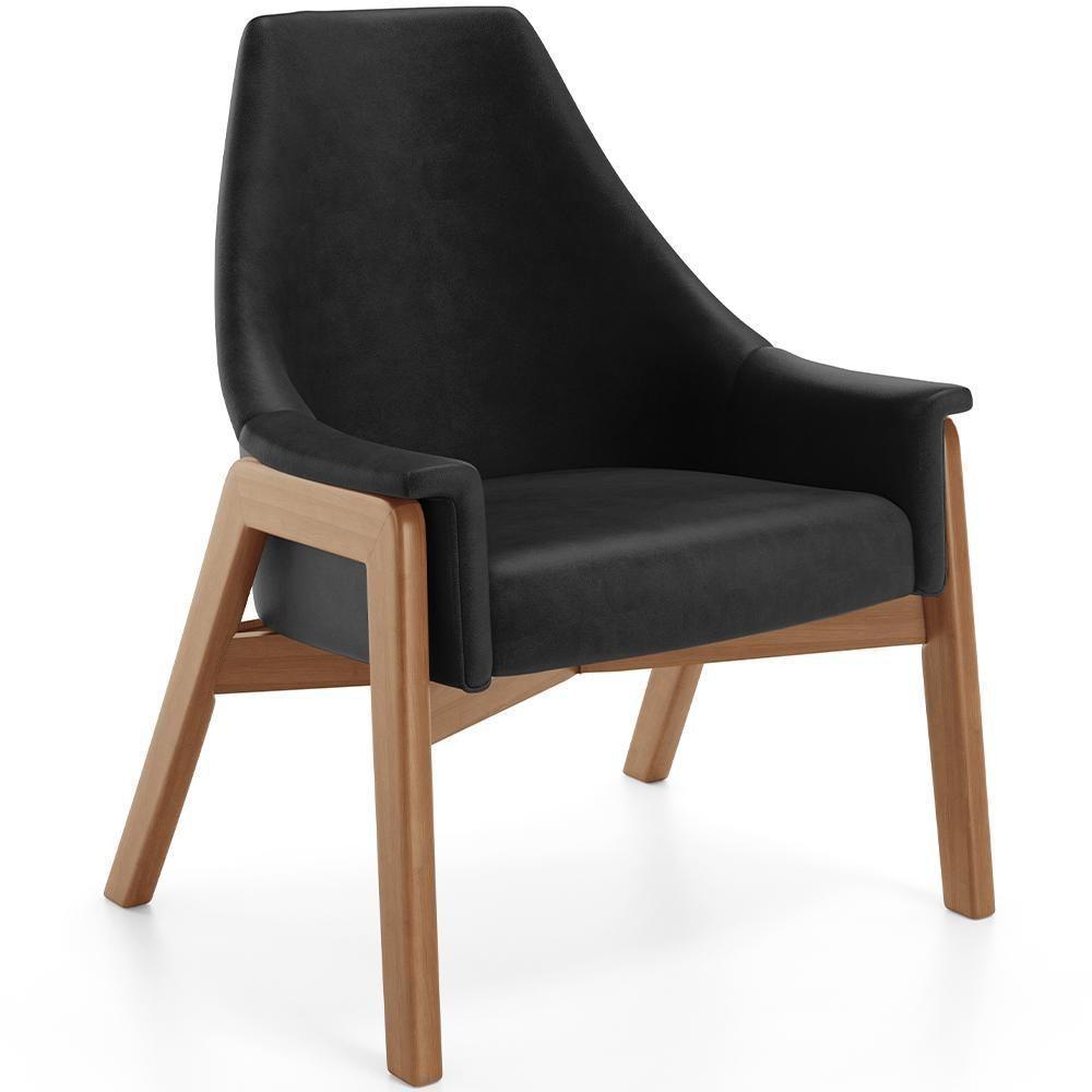 Poltrona Decorativa Sakura L02 Couríssimo Preto - Lyam Decor - 1
