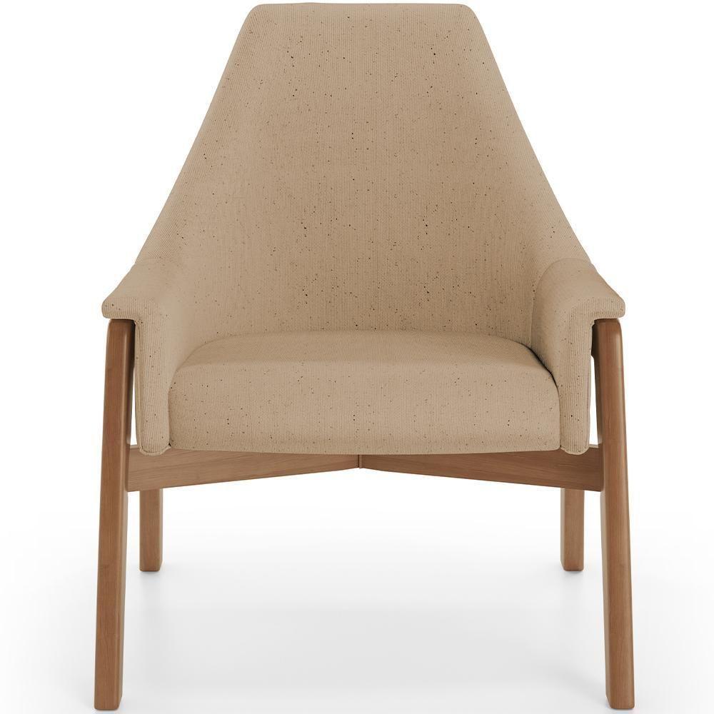 Poltrona Decorativa Sakura L02 Linho Bege Escuro - Lyam Decor - 5