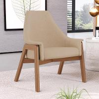 Poltrona Decorativa Sakura L02 Linho Bege Escuro - Lyam Decor - 6