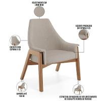 Poltrona Decorativa Sakura L02 Linho Bege - Lyam Decor - 7