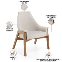 Poltrona Decorativa Sakura L02 Linho Cru - Lyam Decor - 7