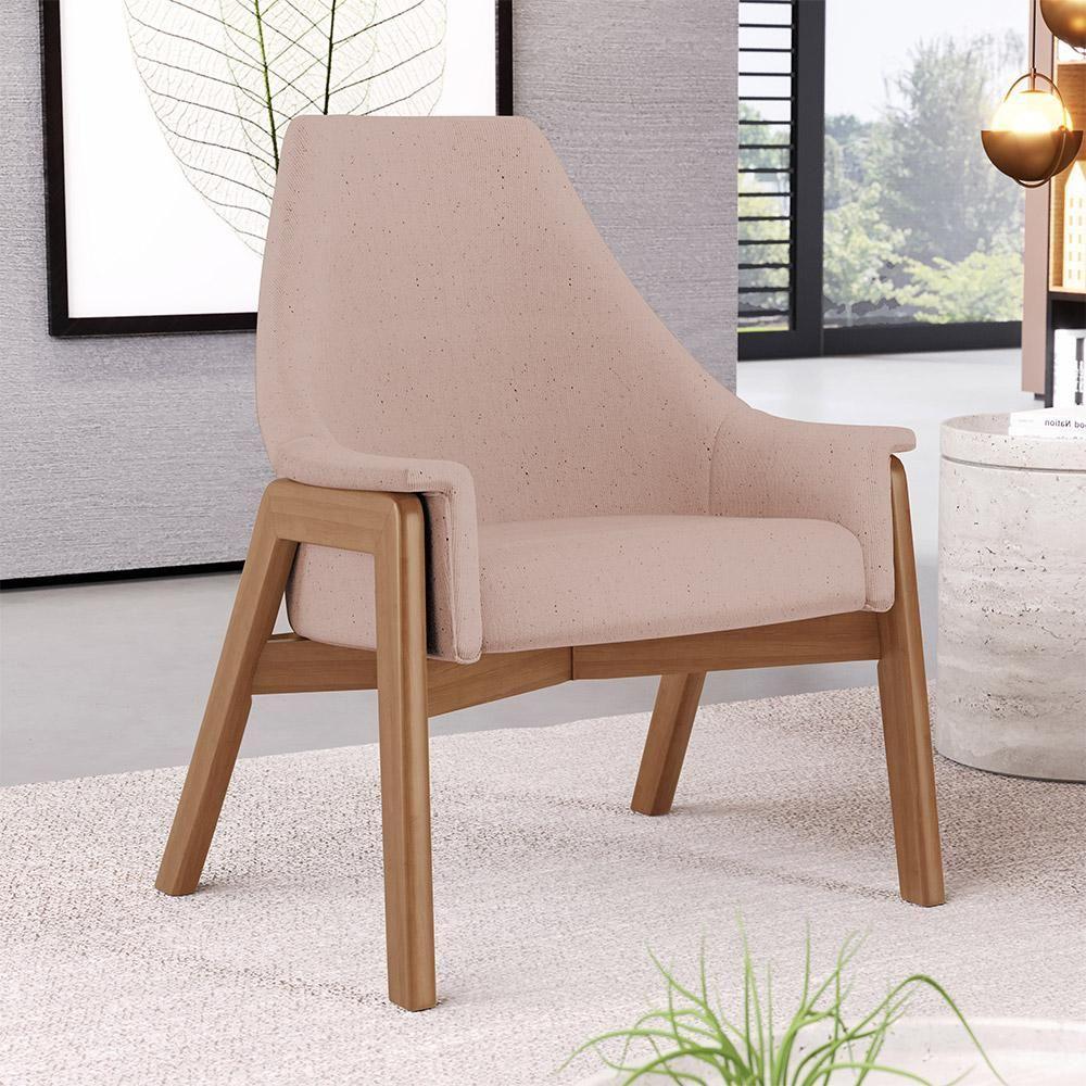 Poltrona Decorativa Sakura L02 Linho Rosê - Lyam Decor - 6