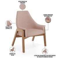 Kit 02 Poltronas Decorativa Sakura L02 Linho Rosê - Lyam Decor - 7
