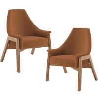 Kit 02 Poltronas Decorativa Sakura L02 Bouclê Terracota - Lyam Decor - 1