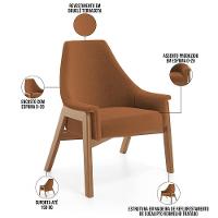 Kit 02 Poltronas Decorativa Sakura L02 Bouclê Terracota - Lyam Decor - 7