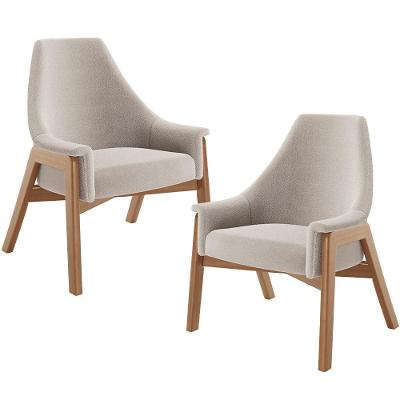 Kit 2 Poltronas Decorativas Sakura L02 Bouclê Creme Lyam Decor
