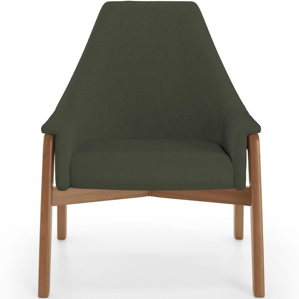 Kit 02 Poltronas Decorativa Sakura L02 Linho Verde Musgo - Lyam Decor - 3