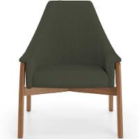 Kit 02 Poltronas Decorativa Sakura L02 Linho Verde Musgo - Lyam Decor - 3